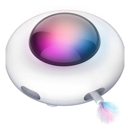 WhirlPlay UFO Teaser – Smart USB-Powered Feather Toy for Endless Cat Fun